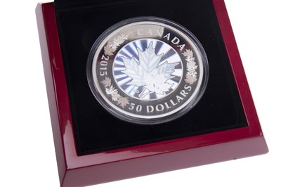 Lot 533 - A ROYAL CANADIAN MINT $50 FINE SILVER HOLOGRAM COIN 2015