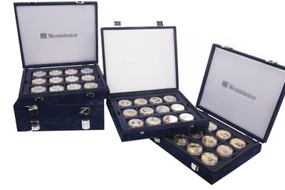 Lot 542 - FIVE GOLD PLATED COIN SETS
