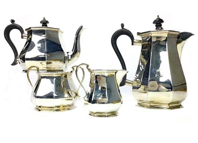 Lot 876 - A GEORGE V SILVER FOUR PIECE TEA AND COFFEE SERVICE