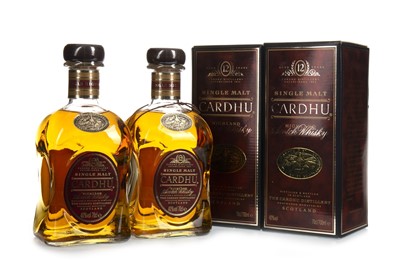 Lot 308 - TWO BOTTLES OF CARHDU 12 YEARS OLD
