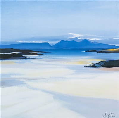 Lot 700 - LOW TIDE, ARISAIG, A SIGNED LIMITED EDITION PRINT BY PAM CARTER
