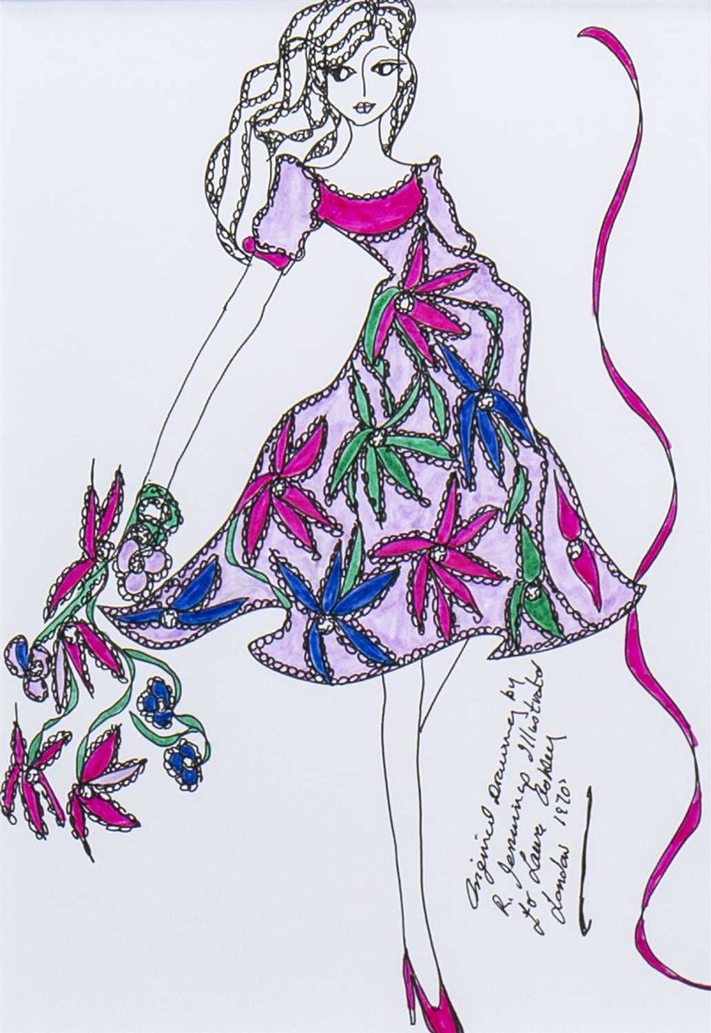 Lot 702 - AN ORIGINAL ILLUSTRATION OF DESIGNS FOR LAURA ASHLEY BY ROZ JENNINGS
