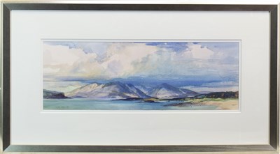 Lot 717 - ARRAN FROM MILLPORT, A WATERCOLOUR BY TOM SHANKS