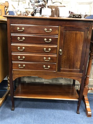 Lot 437 - AN EDWARDIAN MAHOGANY MUSIC CABINET