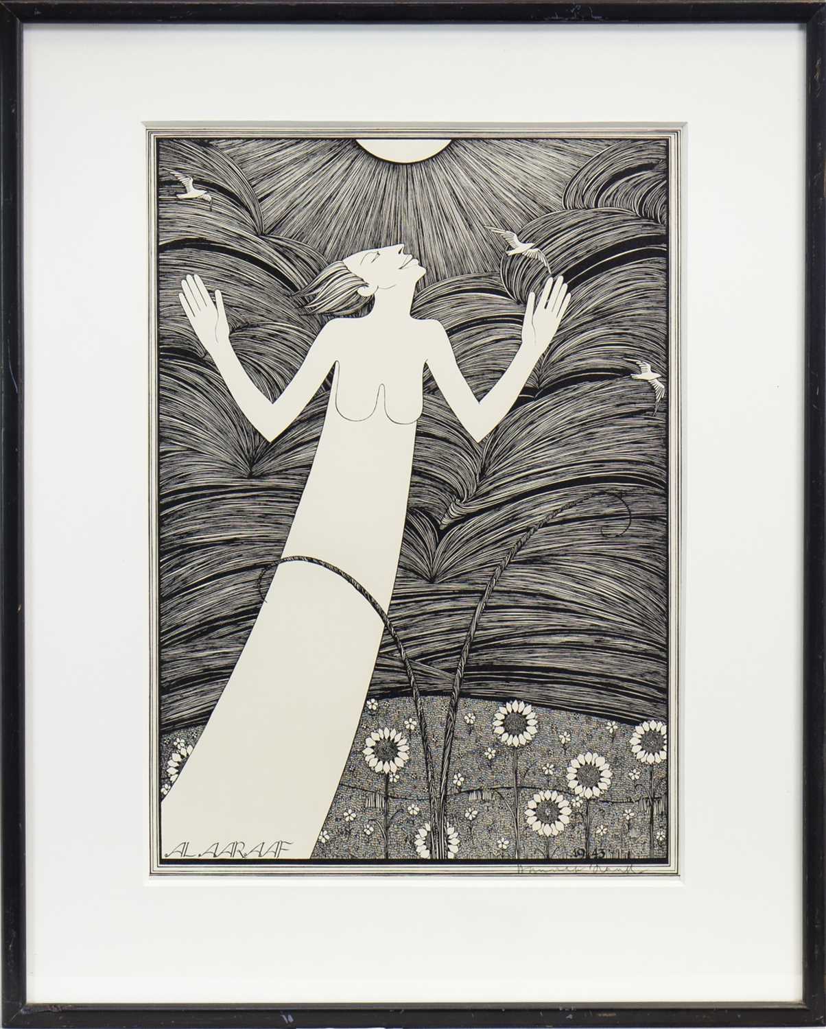 Lot 543 - SUN, A SIGNED LITHOGRAPH BY HANNAH FRANK