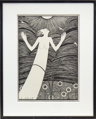 Lot 543 - SUN, A SIGNED LITHOGRAPH BY HANNAH FRANK