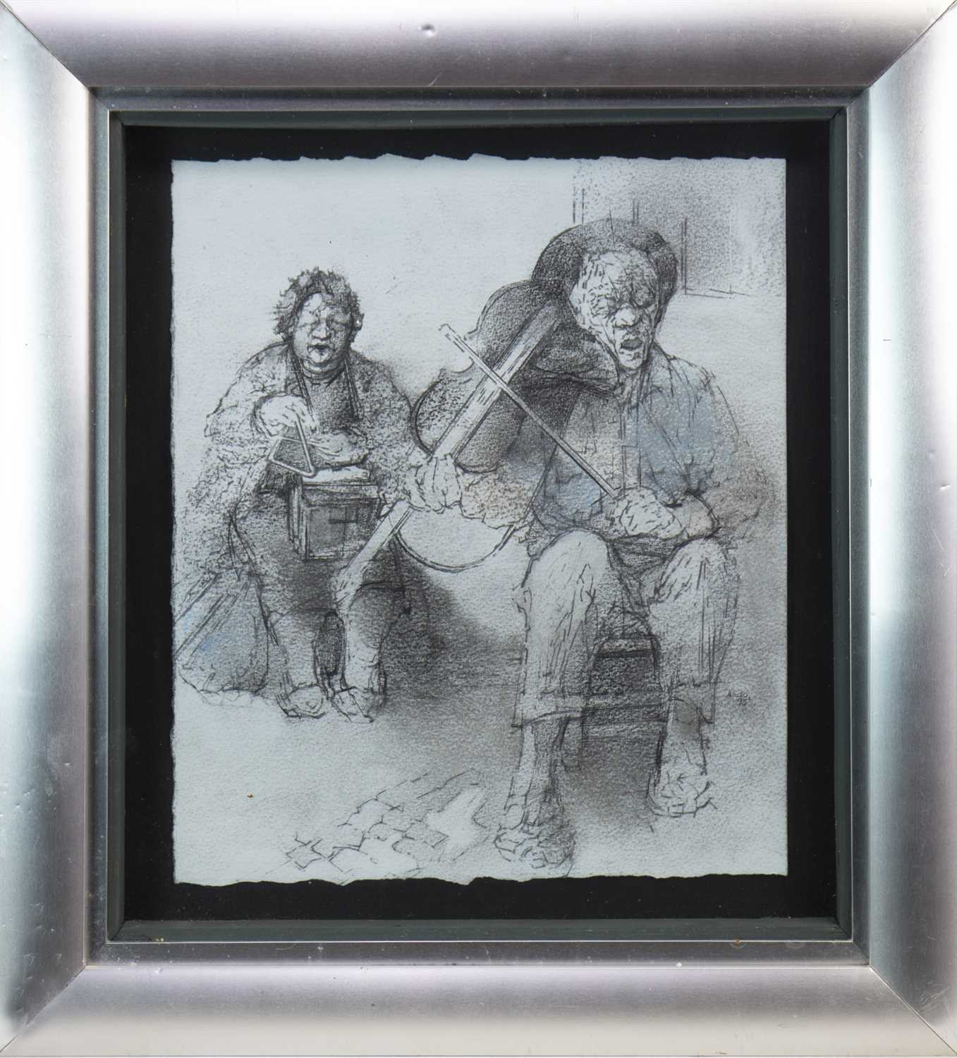 Lot 540 - BLIND MUSICIANS, FADO SINGERS, A MIXED MEDIA BY ANDA PATERSON