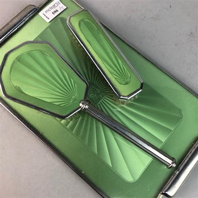 Lot 596 - AN ART DECO STYLE VANITY SET AND ANOTHER