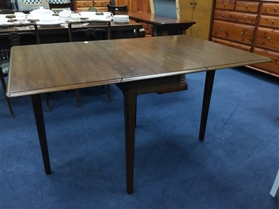 Lot 217 - A DROP LEAF DINING TABLE AND FOUR CHAIRS