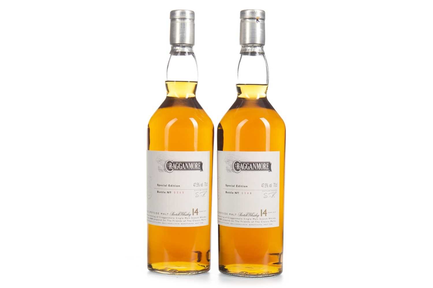 Lot 56 - TWO BOTTLES OF CRAGGANMORE FRIENDS OF THE CLASSIC MALTS AGED 14 YEARS