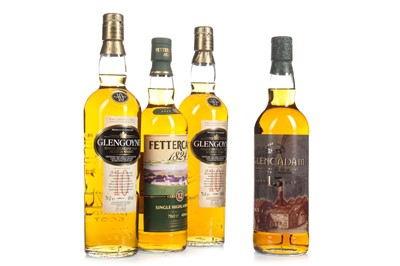 Lot 322 - TWO GLENGOYNE 10 YEARS OLD, ONE GLENCADAM 15 YEARS OLD AND ONE FETTERCAIRN 12 YEARS OLD