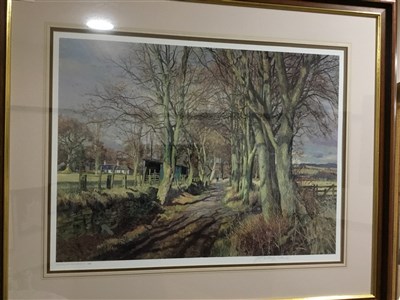 Lot 557 - A COUNTRY LANE, PERTHSHIRE, A PRINT AFTER JAMES MCINTOSH PATRICK