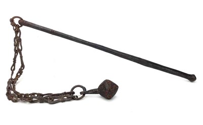 Lot 1644 - AN EARLY 20TH CENTURY INDO-PERSIAN KABASTIN FLAIL