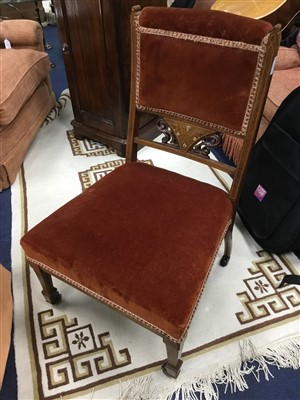 Lot 220 - A LOT OF TWO NURSING CHAIRS AND TWO FOOTSTOOLS