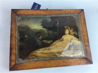 Lot 573 - A REVERSE PAINTED PRINT AND ANOTHER