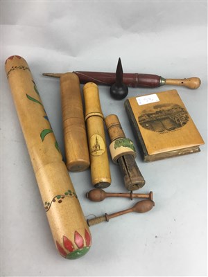 Lot 574 - A LOT OF MAUCHLINE AND OTHER WOOD ITEMS