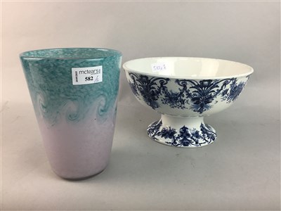 Lot 582 - A VASART VASE AND A BELL'S POTTERY BOWL