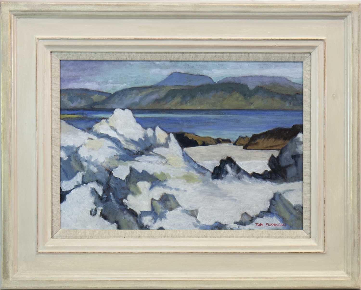 Lot 537 - WHITE SANDS, AN OIL BY TOM FLANAGAN
