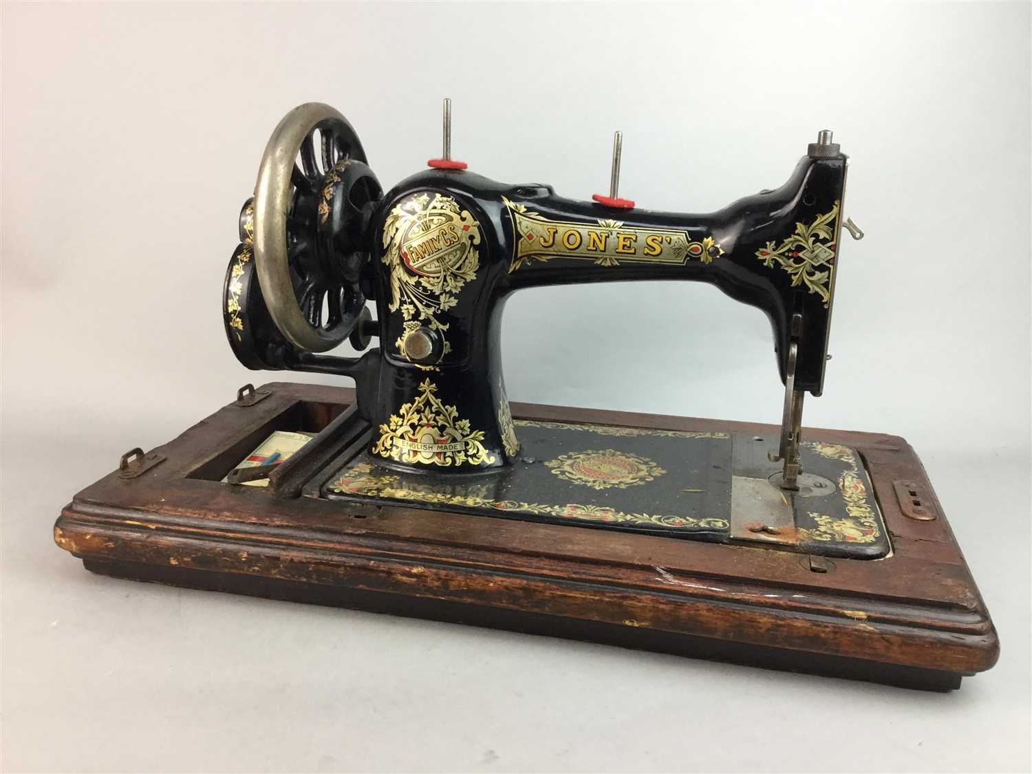 antique jones hand crank sewing machine