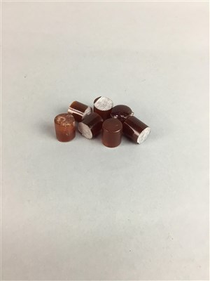 Lot 36 - A COLLECTION OF AMBER CHERRY COLOURED BAKELITE BEAD PELLETS