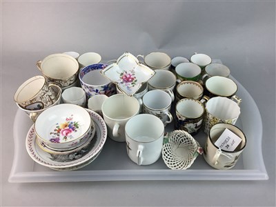 Lot 20 - A COLLECTION OF VICTORIAN AND LATER CUPS, SAUCERS AND PLATES