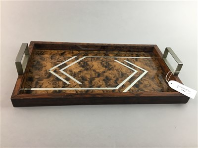 Lot 134 - A SILVER CONDIMENT SET, HYDROMETER AND A TRAY