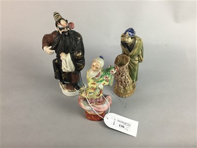 Lot 136 - A LOT OF THREE CHINESE CERAMICS FIGURES