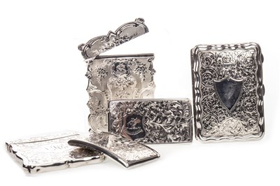 Lot 945 - A LOT OF FIVE SILVER CARD CASES