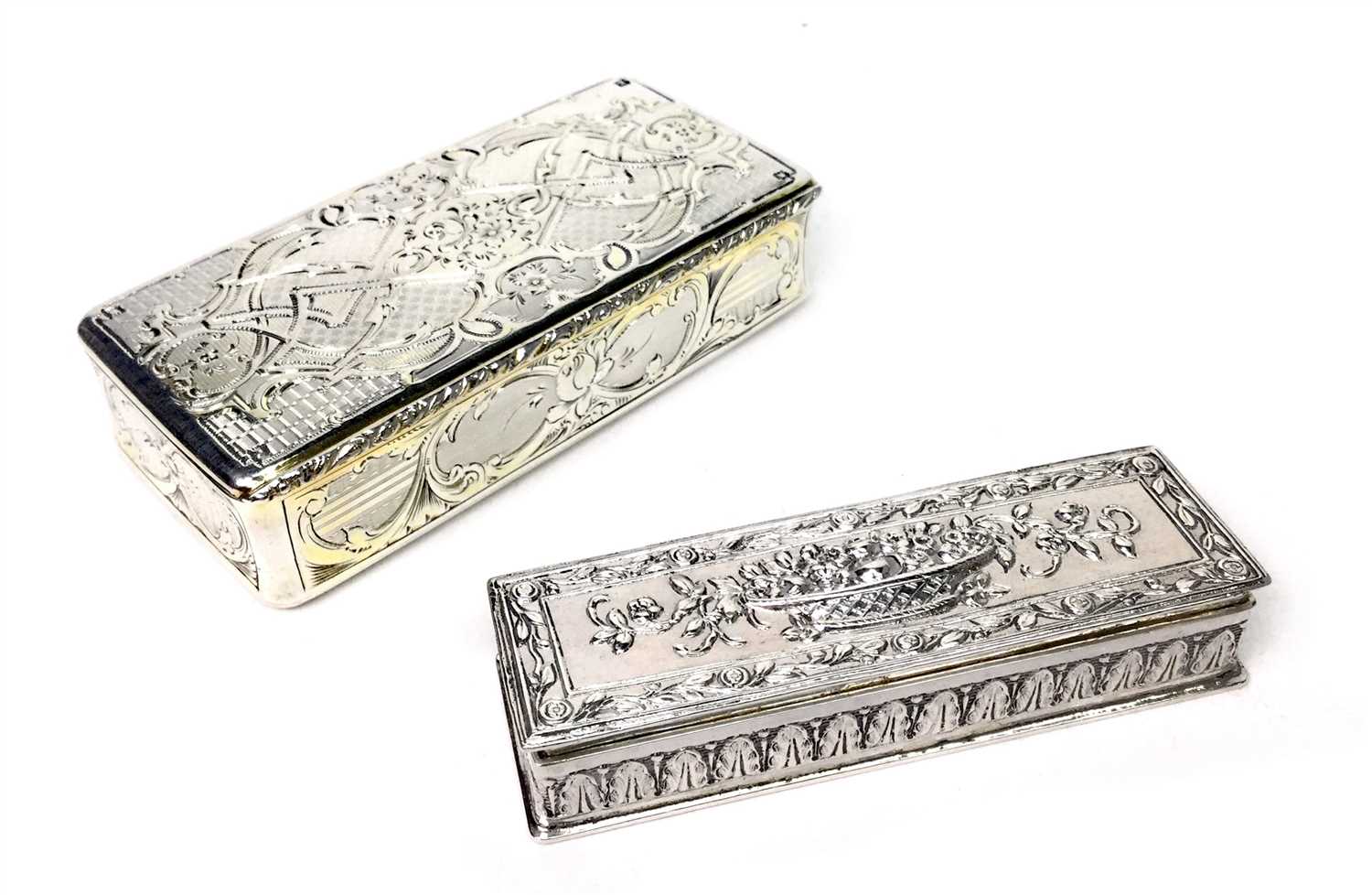 Lot 950 - A LOT OF TWO CONTINENTAL SILVER BOXES