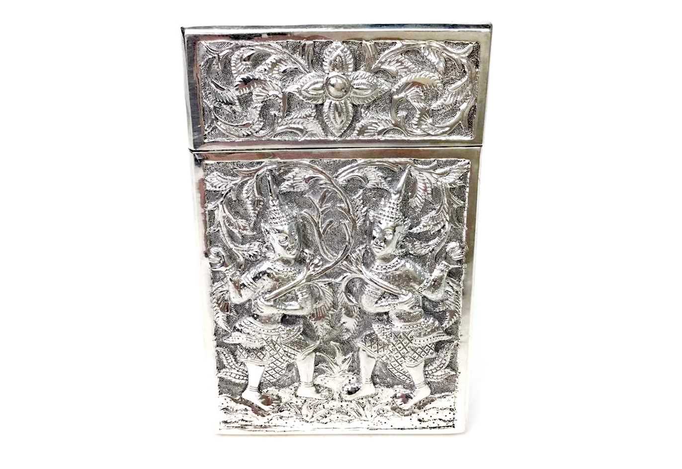 Lot 1131 - AN INDIAN SILVER CARD CASE