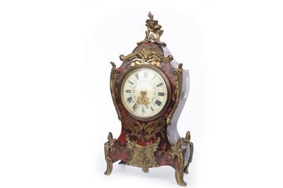 Lot 1400 - A LATE 19TH CENTURY BOULLE MANTEL CLOCK
