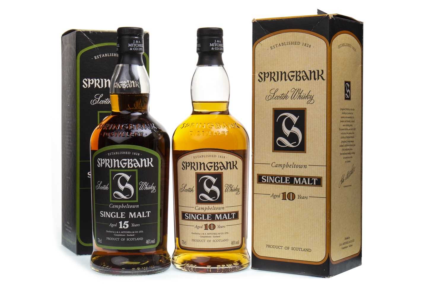 Lot 97 - SPRINGBANK AGED 15 AND 10 YEARS