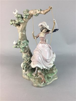 Lot 109 - A LLADRO FIGURE GROUP OF A GIRL ON A SWING