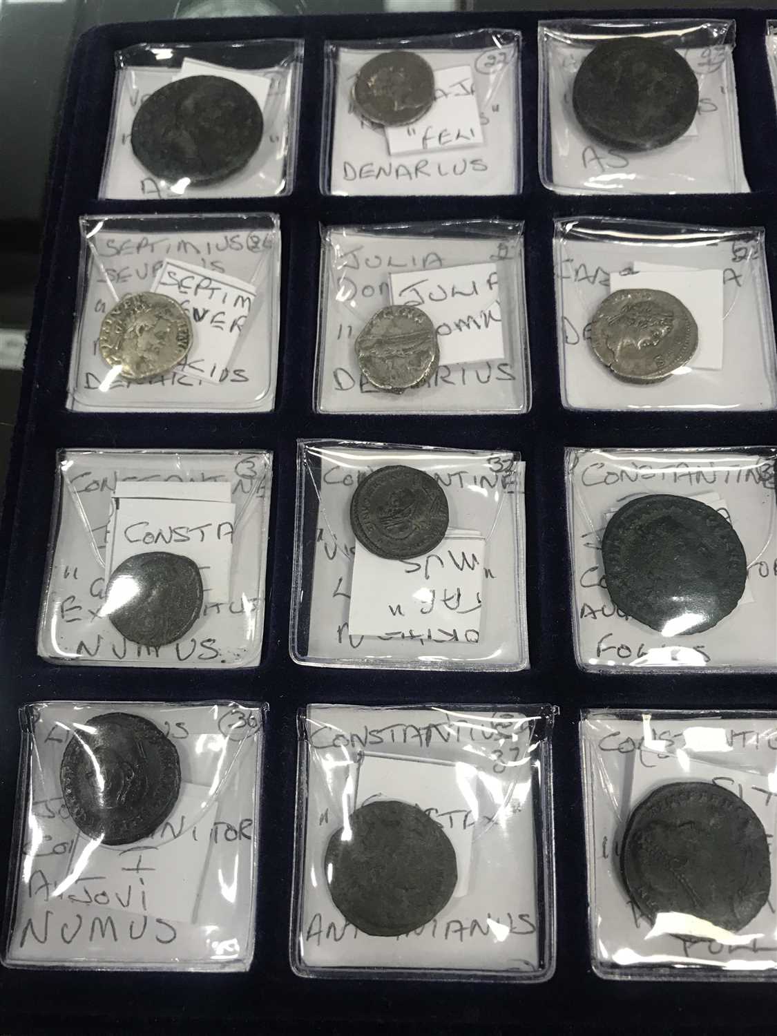 Lot 553 - A LOT OF ROMAN COINS Amendment - some coins have been swapped between this and 554 to correctly reflect the labels underneathSILVER AND COPPER ROMAN COINS