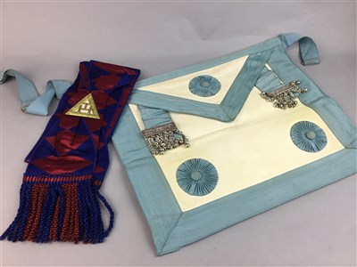 Lot 171 - MASONIC INTEREST - COLLECTION OF APRONS, BADGES, LETTERS, JEWELS AND EPHEMERA