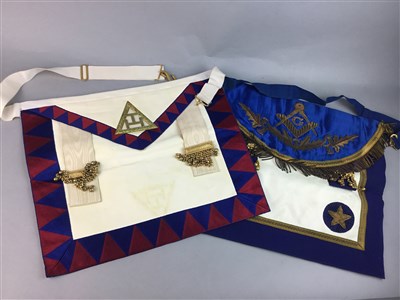 Lot 171 - MASONIC INTEREST - COLLECTION OF APRONS, BADGES, LETTERS, JEWELS AND EPHEMERA