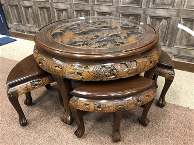 Lot 1029 - A EARLY 20TH CENTURY CHINESE NEST OF TABLES