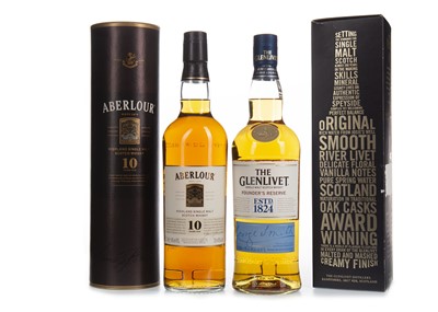 Lot 343 - ABERLOUR 10 YEARS OLD & GLENLIVET FOUNDERS RESERVE