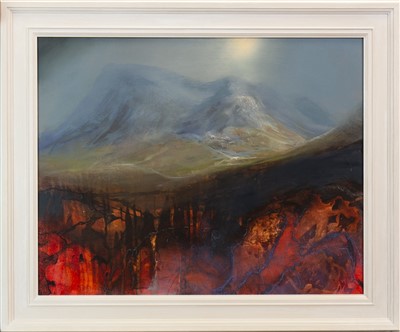 Lot 509 - BUACHAILLE ETIVE MORE, A MIXED MEDIA BY BETH ROBERTSON FIDDES