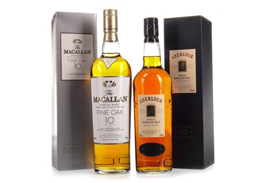 Lot 351 - MACALLAN FINE OAK 10 YEARS OLD AND ABERLOUR ANTIQUE