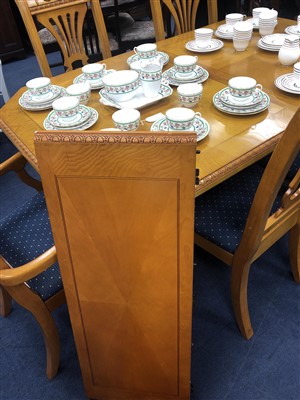 Lot 343 - A MODERN DINING TABLE AND SIX CHAIRS