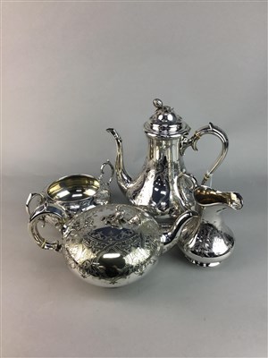 Lot 263 - A VICTORIAN SILVER PLATED TEA SERVICE