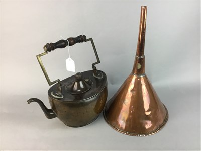 Lot 361 - A BRASS FIRE GUARD ALONG WITH COMPANION SET AND OTHER ITEMS