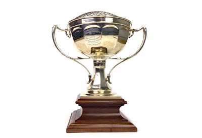 Lot 954 - A GEORGE V SILVER TROPHY IN DISPLAY CABINET