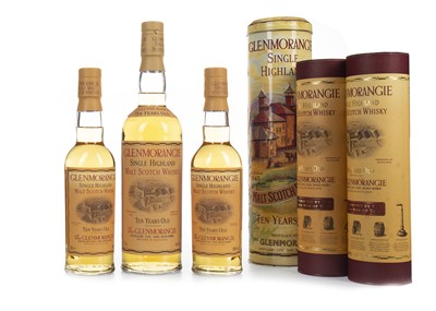 Lot 358 - ONE FULL BOTTLE AND TWO HALF BOTTLES OF GLENMORANGIE 10 YEARS OLD