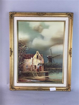 Lot 211 - ESTUARY VIEW, AN OIL ON CANVAS BY ROBERT SANDERS AND TWO OTHER PAINTINGS
