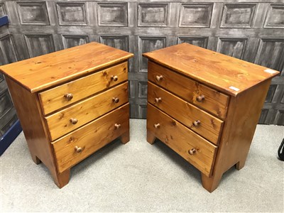 Lot 302 - A PAIR OF MODERN PINE BEDSIDE CHESTS