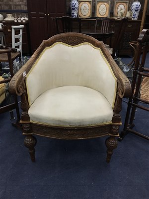 Lot 296 - A LATE 19TH CENTURY ARMCHAIR