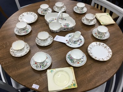 Lot 313 - A LOT OF TWO PART TEA SERVICES AND FOUR CLARICE CLIFF SAUCERS
