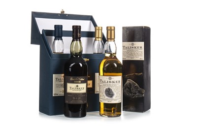 Lot 378 - TALISKER 20CL TRI-PACK AND TALISKER 10 YEAR OLD MAP LABEL 20CL